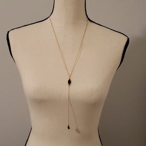 Gold purple lariat necklace